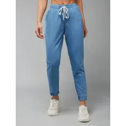 DOLCE CRUDO Blue Denim Regular Fit Mid Rise Joggers-picture-47