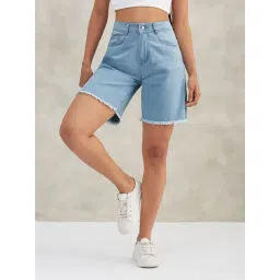 Dolce Crudo Blue Flare Fit Shorts-picture-42