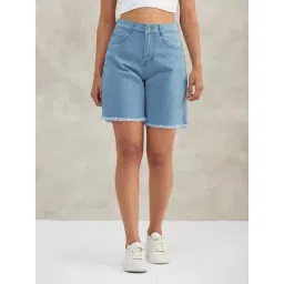 Dolce Crudo Blue Flare Fit Shorts-picture-37