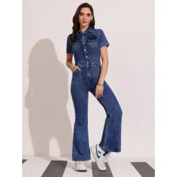 Dolce Crudo Blue Flared Fit Jumpsuit-picture-29