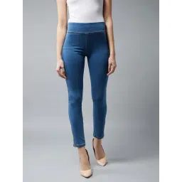 DOLCE CRUDO Blue High Rise Jeggings-picture-24