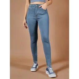 DOLCE CRUDO Blue High Rise Stretchable Jeans-image-38