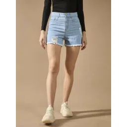 DOLCE CRUDO Blue Plain Shorts-picture-10