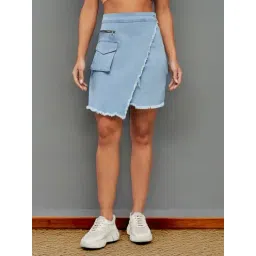 Dolce Crudo Blue Regular Fit Skirt-picture-12