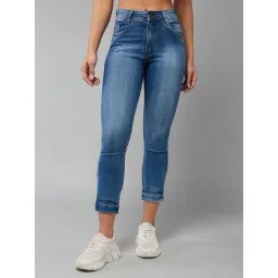DOLCE CRUDO Blue Skinny Fit High Rise Jeans-image-30