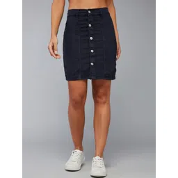 DOLCE CRUDO Denim A-Line Mini Skirt-picture-39
