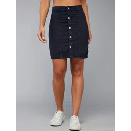 DOLCE CRUDO Denim A-Line Mini Skirt-picture-37