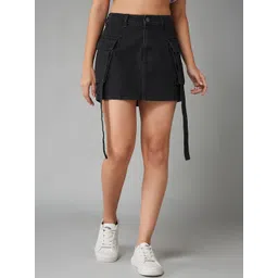 DOLCE CRUDO High Rise Straight Mini Denim Skirt-picture-23