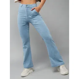 DOLCE CRUDO Light Blue Bootcut High Rise Jeans-image-40