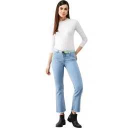 DOLCE CRUDO Light Blue Bootcut Jeans image 4