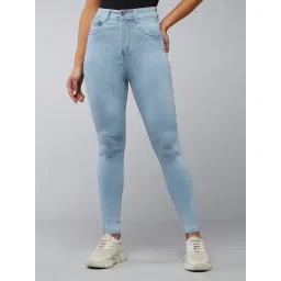 DOLCE CRUDO Light Blue Denim Skinny Fit High Rise Jeans-picture-29