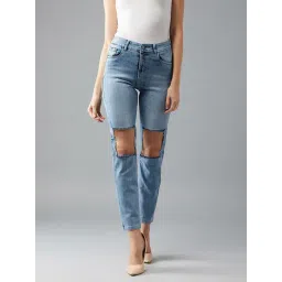 DOLCE CRUDO Light Blue Distressed Jeans-picture-17