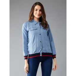 DOLCE CRUDO Light Blue Full Sleeves Jacket-picture-19