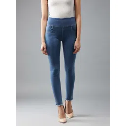 DOLCE CRUDO Light Blue High Rise Denim Jeggings-picture-31