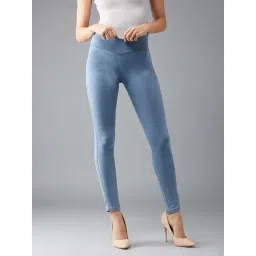 DOLCE CRUDO Light Blue High Rise Denim Jeggings-image-46