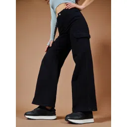 Dolce Crudo Navy Blue Flare Fit Jeans-picture-10