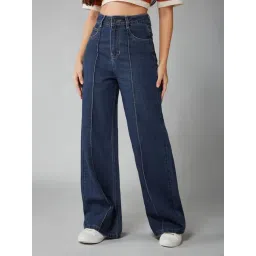 Dolce Crudo Navy Blue Flare Fit Jeans-picture-39