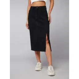 Dolce Crudo Navy Blue Flare Fit Skirt-picture-24