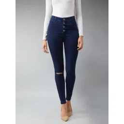 DOLCE CRUDO Navy Distressed Jeans-picture-16