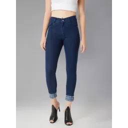 DOLCE CRUDO Navy Embroidered Jeans-picture-37