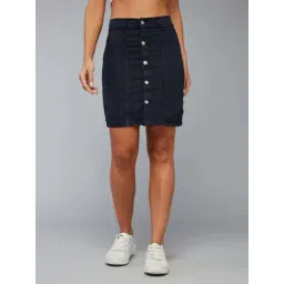 Dolce Crudo Navy Regular Fit Skirt-picture-16
