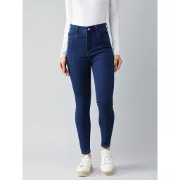 DOLCE CRUDO Navy Skinny Fit High Rise Jeans-picture-22