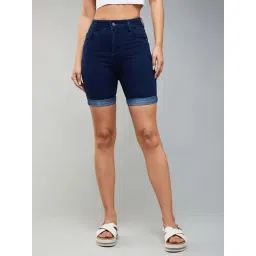 Dolce Crudo Navy Skinny Fit Shorts-picture-14