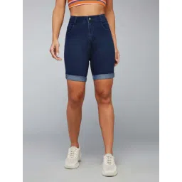 Dolce Crudo Navy Skinny Fit Shorts-picture-38