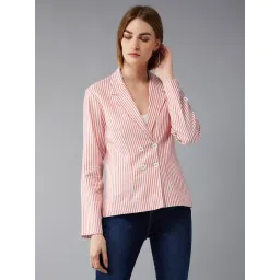 DOLCE CRUDO Orange & White Striped Blazer-picture-18