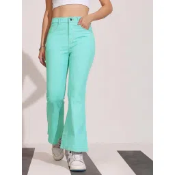 Dolce Crudo Turquoise Flared Fit Jeans-picture-28