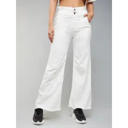 DOLCE CRUDO White Denim Regular Fit High Rise Jeans-picture-30