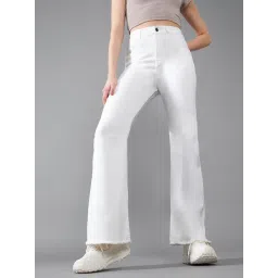 DOLCE CRUDO White Denim Regular Fit High Rise Jeans-picture-24