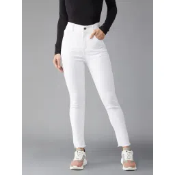 DOLCE CRUDO White Denim Skinny Fit High Rise Jeans-picture-39