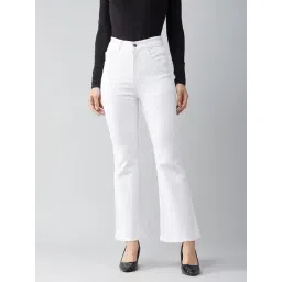 DOLCE CRUDO White Flared Fit High Rise Stretchable Jeans-picture-37