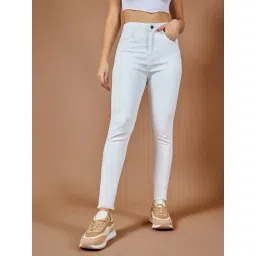 DOLCE CRUDO White High Rise Stretchable Jeans-picture-14