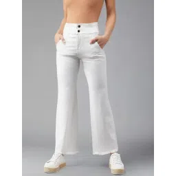 DOLCE CRUDO White High Rise Stretchable Jeans-picture-29