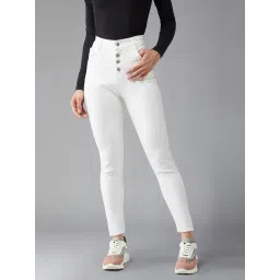 DOLCE CRUDO White High Rise Stretchable Jeans-picture-25
