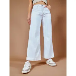 DOLCE CRUDO White Mid Rise Stretchable Jeans-picture-41