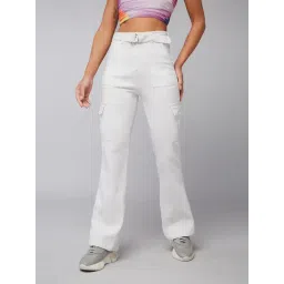 DOLCE CRUDO White Relaxed Fit High Rise Stretchable Jeans-picture-36