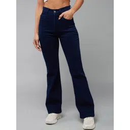 DOLCE CRUDO Women Cotton Bootcut High-Rise Stretchable Casual Jeans-picture-32