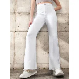 DOLCE CRUDO Women Cotton Bootcut High-Rise Stretchable Casual Jeans-picture-25