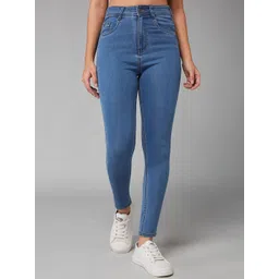 DOLCE CRUDO Women Skinny Fit Light Fade Stretchable Jeans-picture-38