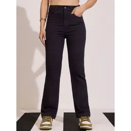 DOLCE CRUDO Women Straight Fit High-Rise Heavy Fade Stretchable Jeans-picture-32