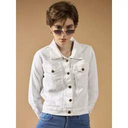 DOLCE CRUDO Women Washed Crop Denim Jacket with Embroidered-picture-31