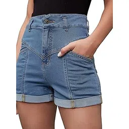 dolce crudo Women's Regular Fit Mid Rise Midi Denim Skirt (DOSS23DEN09-12-522-38, Peacock Blue, 38)-picture-12