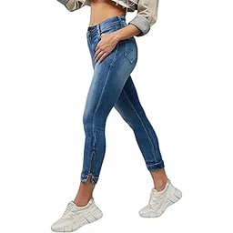 dolce crudo Women's Skinny Fit High Rise Ankle Length Acid Wash Blast Effect Denim Stretchable Jeans-picture-48