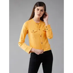 DOLCE CRUDO Yellow Full Sleeves Denim Jacket-picture-26