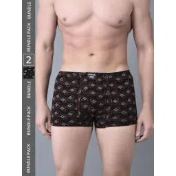 Dollar Bigboss Assorted Cotton Regular Fit Printed Trunks - Pack Of 2-picture-35
