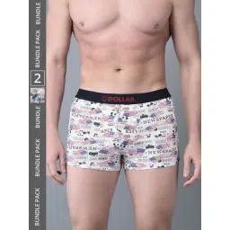 Dollar Bigboss Assorted Cotton Regular Fit Printed Trunks - Pack Of 2-picture-12