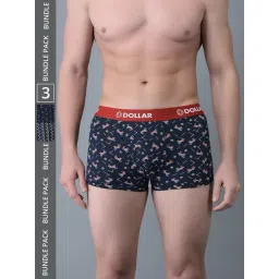 Dollar Bigboss Assorted Cotton Regular Fit Printed Trunks - Pack Of 3-picture-20